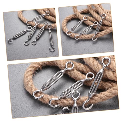 PATKAW juego de 5 tensores ajustables para cable de acero inoxidable 304 M5 con gancho y ojal para cercas, carpas y aplicaciones industriales miniatura 3