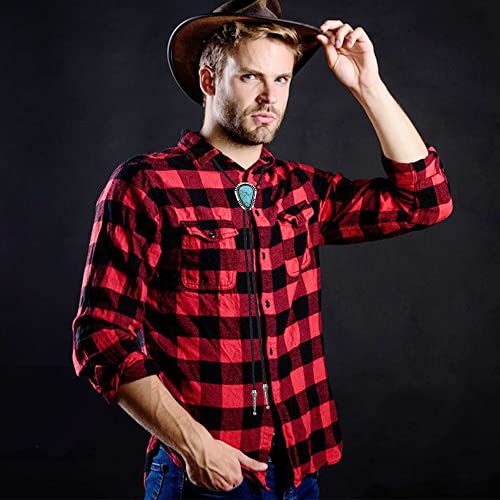 Florideco Bolo Tie For Men Western Cowboy Tiger Eye Stone Native American Bolo Tie Leather Necktie Costume Accessorie 5 #TOP3