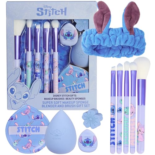 Get Trend Disney Stitch Makeup Brush and Sponge Set for Girls, Te...