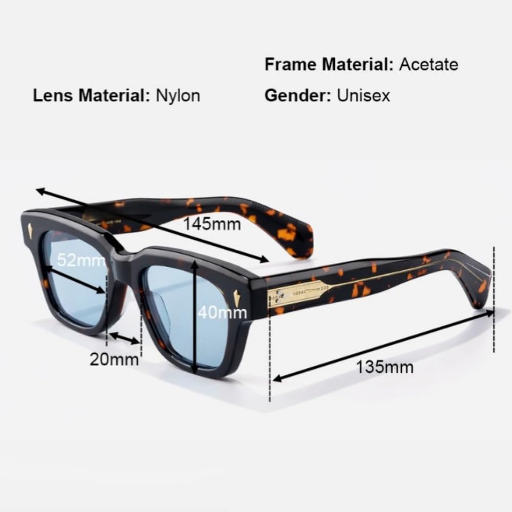 Gafas de acetato gruesas negras para hombre, estilo clásico, protección UV400 para exteriores.