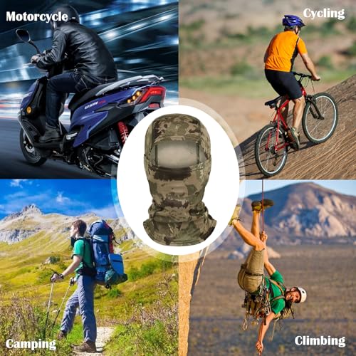 Image of 6PCS Camo Face Mask Ski Mask Motorcycle Balaclava Full Face Mask Windproof UV Protection Cover Men Women Outdoor