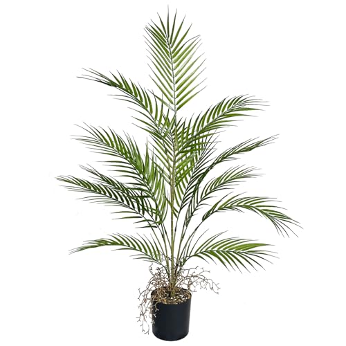 Zelihrdu Plante Artificielle Areca Palmier Artificiel 95cm Fausse Plantes Interieur et Exterieur en Pot Plastique Arbre Artificiel Maison Jardin Bureau Balcon...