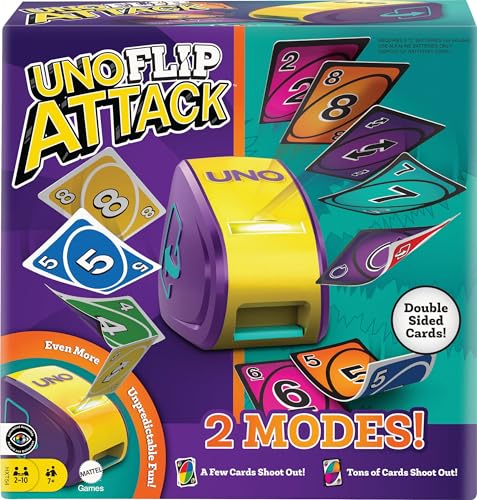Mattel Games UNO Flip Attack Kartenspiel für Kinder, Erwachsene & Familie kombiniert UNO Flip und UNO Attack in einem tollen Spiel