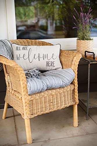 Known & Free All Are Welcome Pillow Cover Embroidered Front Porch Decor Farmhouse Porch Pillow Welcome Lumbar Pillow Cover 12X20 Pillow Cover Welcome Decor Entryway Decorative Welcome Quote #TOP5