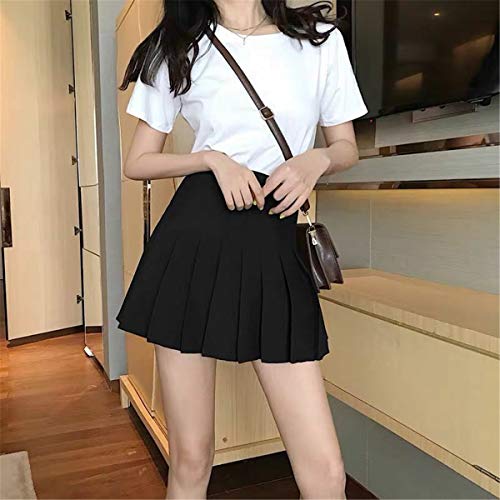 image for Yuemengxuan Girls Women High Waisted Plain Pleated Skirt Skater Tennis