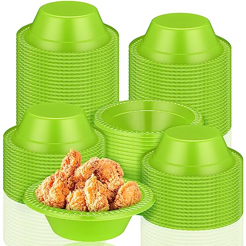 Image of Lallisa 100 Pcs 12oz Green Disposable Plastic Bowls Party