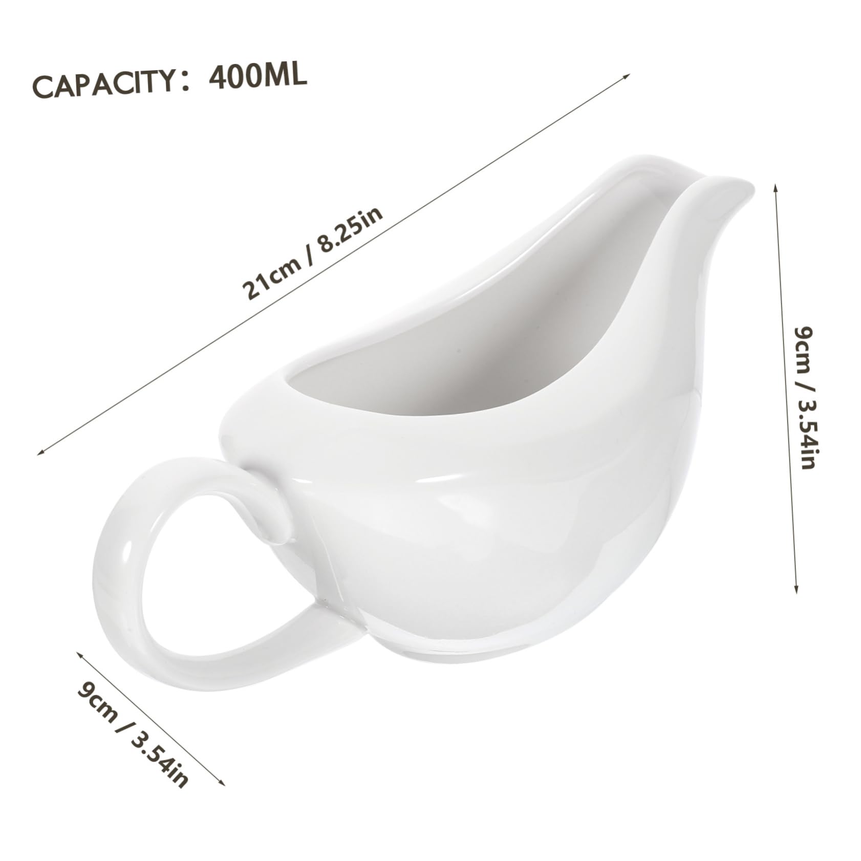 OUNONA Ceramic Sauce Container with Unique Spout Gravy Boat for Soy Sauce Dipping Sauces and Condiments Elegant Design for Home Restaurants and Catering