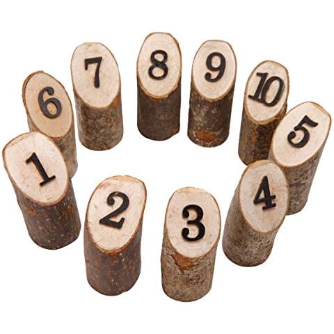 1-10 Long Strip Wooden Table Numbers for Wedding Birthday Party Table Centerpieces Décor Digital of Seat (10Pcs(Number 1-10)) Cover