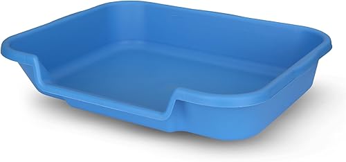 KittyGoHere - Caja de arena para gatos mayores, tamaño grande, color azul, duradera y segura para mascotas, entrada baja de 3 pulgadas y mucho más
