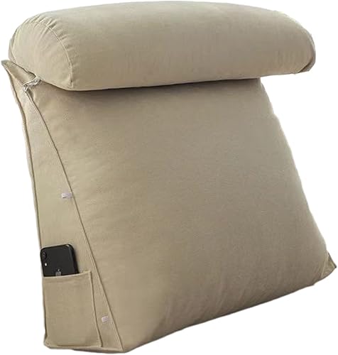 Miniatura 8 de CUSENA Almohada triangular de cuña para cama cojín de apoyo para respaldo de cabecero almohada de lectura para espalda cuello y pierna almohada de