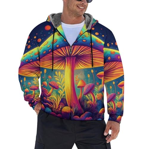 Sudadera con capucha para hombre para evitar el frío chaqueta con forro polar cómoda de cremallera