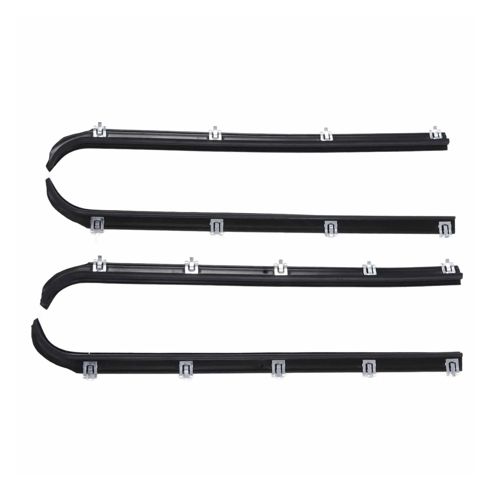 Sifusm One Color Rubber Seal 4Pcs Window Sweep Felts Seals Weatherstrip Kit Replacement For F150 For Truck 1987‑1993 1994 1995 1996 Am‑41543318 Strip