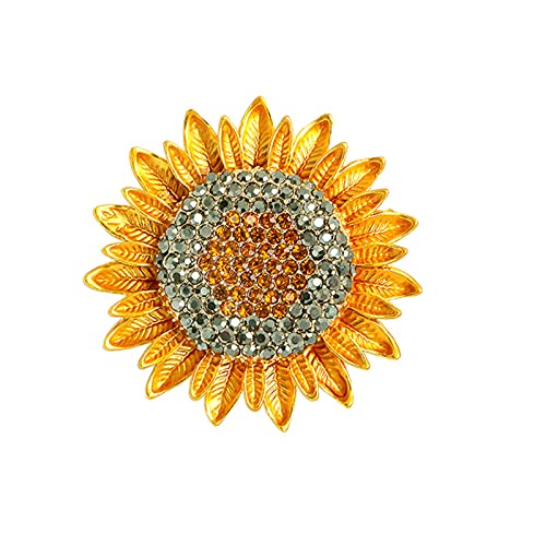 LevviyeSunflower Bee Brooches Pin Badge Crystal Honeybee Flower Brooch Memorabilia Gift Decorations Gift Jewelry for Women Girls