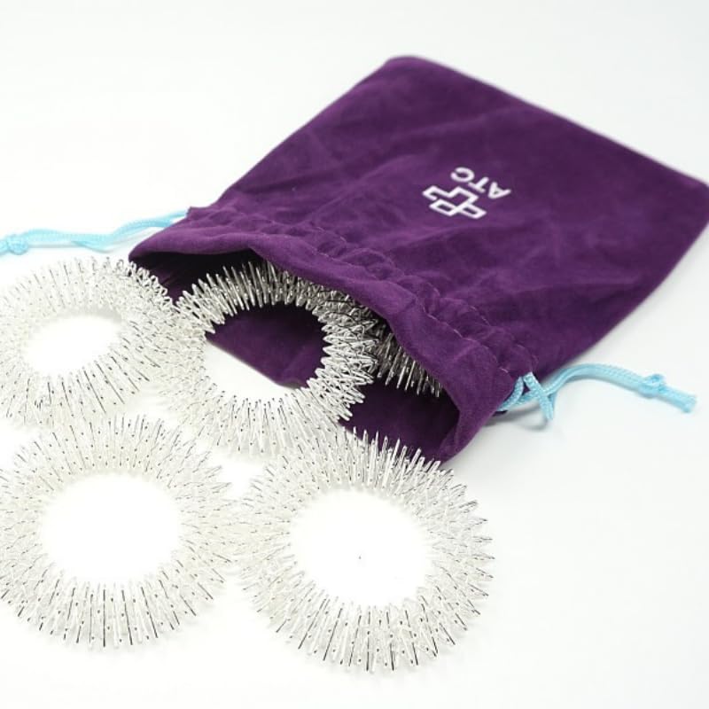 ATC Hand-Massagering für Hand und Handgelenk – Entspannungsring aus Federstahl – Silber oder Gold (1er oder 5er Set)