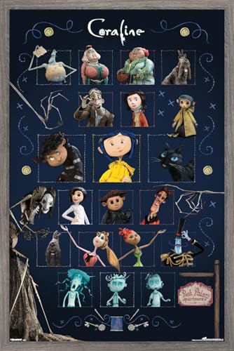 Coraline - Grid Wall Poster, 34L" x 22.4W", Barnwood Framed Version
