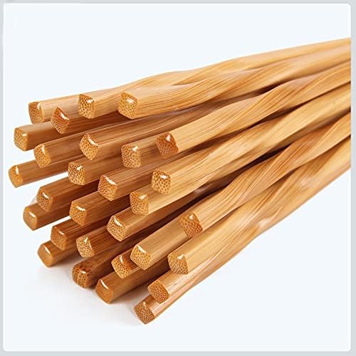 Chopsticks 10 Pair Natural Bamboo Reusable Food Stick Tableware Healthy Carbonization Wood Chopsticks Handmade Simple to Clean