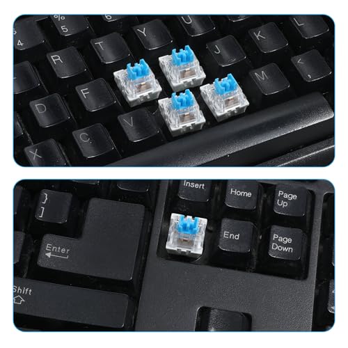 Image of Keyboard Switches, 50 Pcs 3 PIN Blue Keyboard Clicker Replacement Dustproof Mechanical Keyboards Switches for Most Gaming Keyboards