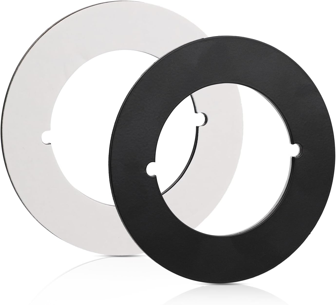 2pcs Scar Plates for Door Knob, Black Door Knob Plate Round Version Steel Door Lock Handle Cover Plate Door Hole Reinforcement Plate for Filler Fixing Repair Backplate