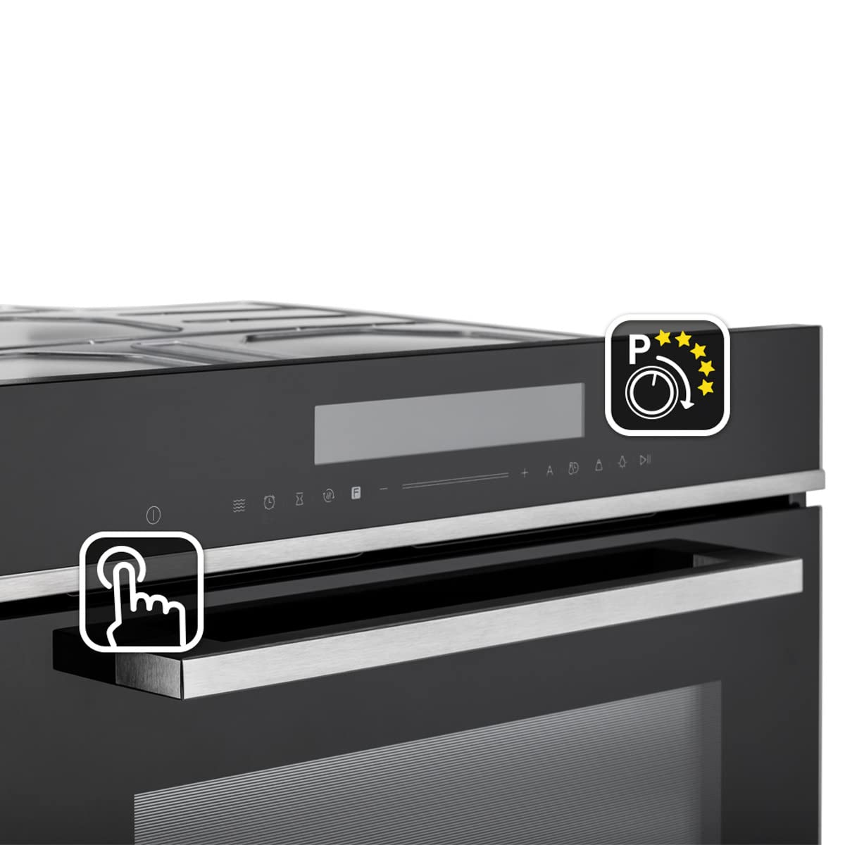 Microonde da incasso 60 cm | 72L | 2,88kW | Funzione pizza | Griglia | Circolazione dell'aria | Aria calda | EBM8018S Nero
