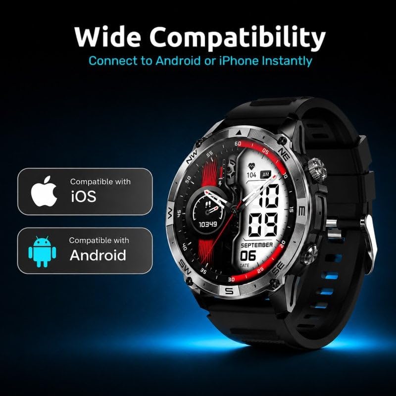 Nilait Watch Cometta One Smartwatch Outdoor GPS para Senderismo, Trail Running y Trekking, Pantalla AMOLED 1.43", GPS Dual Band L1+L5, Brújula, Altímetro, Barómetro, IP68, 3ATM, Negro