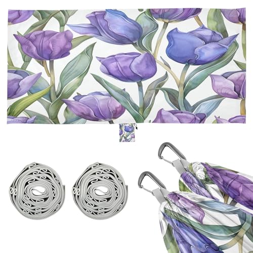 Kigai Tulips Camping Hammock Durable & Portable Travel Hammock Holds 330lbs with Tree Strapsm, Pocket, Camping Accessories