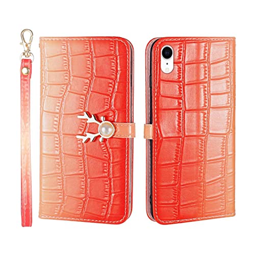 Sanmili iPhoneXR ケース 人気 手帳型 携帯カバー カード収納 スタンド機能 鹿の頭の ストラップ付き