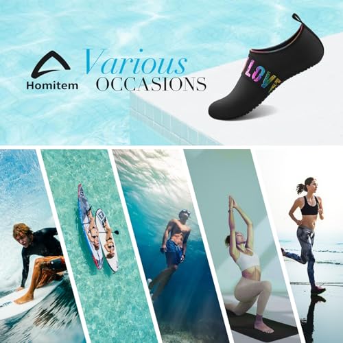 Image of Homitem Water Shoes for Women Men Aqua Socks Swim Beach Pool River Slip-On Barefoot Quick-Dry Vacation Cruise Essentials Accessories for Yoga Kayak Sports