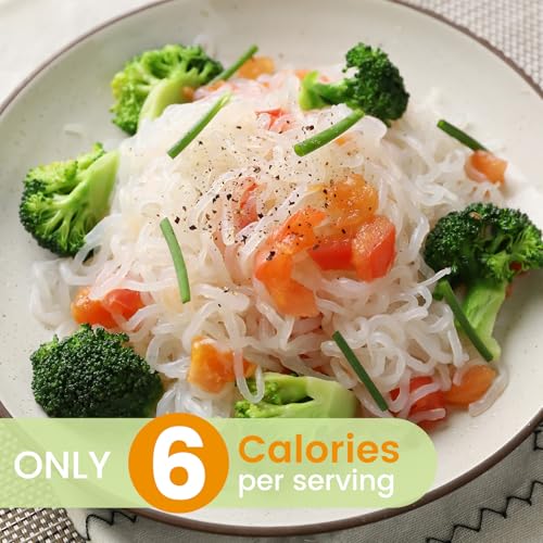 Image of Hethstia Shirataki Noodles, 10 Packs Konjac Noodles Pasta Angel Hair | Low-Calorie (6 Kcal), Low GI, Vegan, Keto, 56.5oz Low Carb, Gluten Free and Sugar-Free, Healthy Diets, Ready to Eat