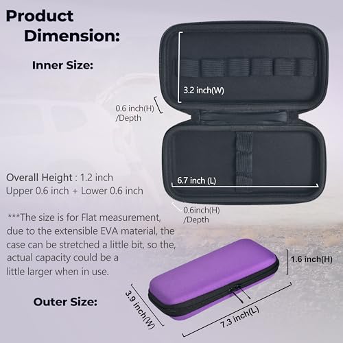 Image of Wolfteeth Smell Proof Hard EVA Travel Case for Battery Pen Pods Charger, Portable Storage Pouch with Odor Resistance, Durable Protective Holder (Purple, Empty Case Only)