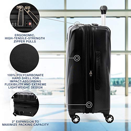 Travelpro Maxlite 5 Hardside Lightweight Expandable Luggage, Black, Carry-On 21-Inch