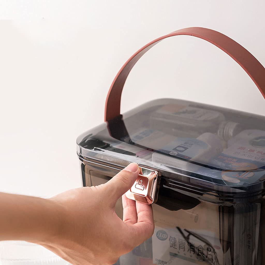 Botiquín de primeros auxilios, Caja de medicina transparente portátil, almacenamiento doméstico, plástico médico emergencia, 9,84 pulgadas, Kits(A)