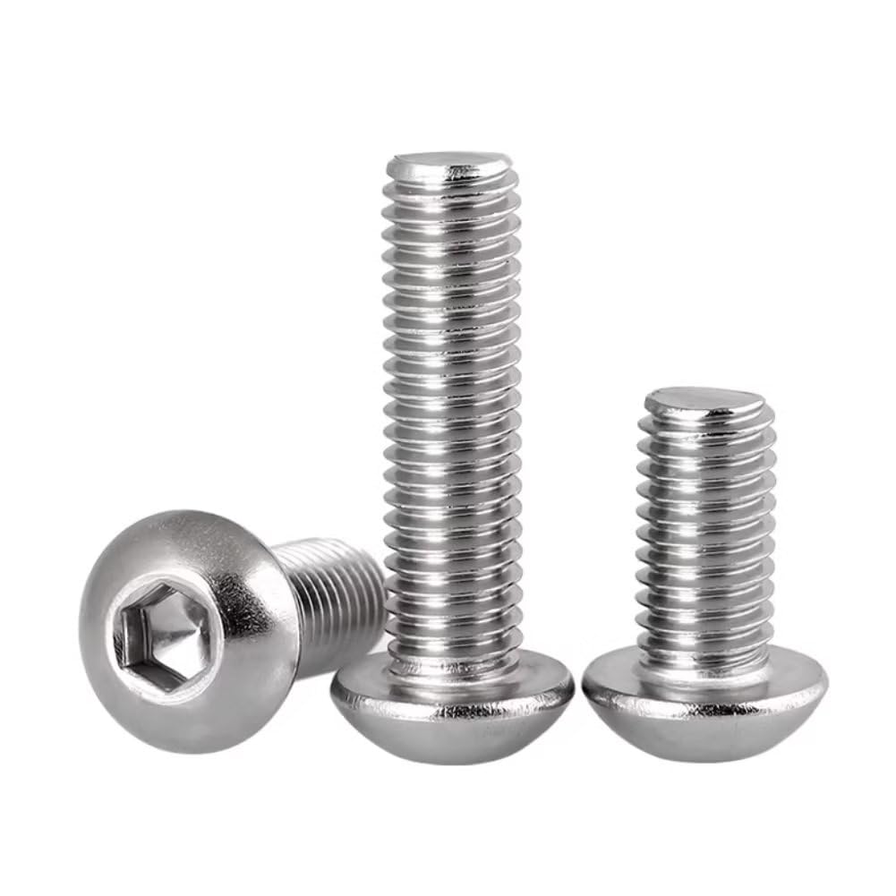SYDARSYN Hex Socket Button Machine Screw (Bolt) Stainless Steel (A2) Round Head Allen Screws M5x25mm (30 pcs)