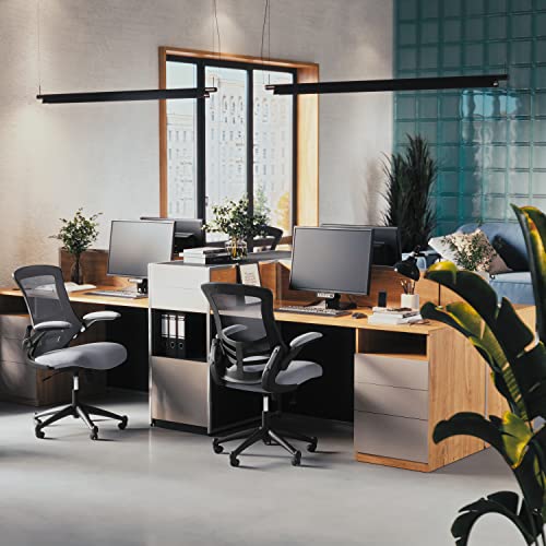 Image of Flash Furniture Kelista Office Chair, Ergonomic, Mid-Back, Dark Gray Mesh with Swivel