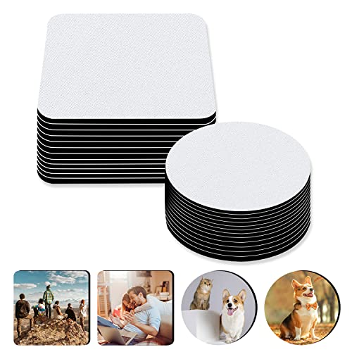 Sublimation Coasters Blanks, Heat Transfer Blank Coasters For Sublimation Transfer Heat Press Printing Picture Diy Crafts White Roundand Square3.93 X 3.93Inches (24Pieces) #TOP7