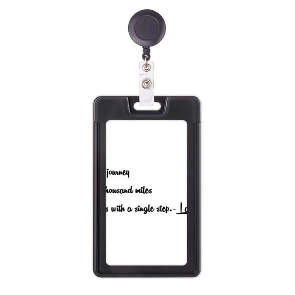 Étui rétractable pour badge anti-perte avec citation Lao Tzu