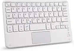 Teclado Bluetooth com Touchpad Compatível IOS/Android Windows Ultrafino para iPhone/IPad Pro/Mac, tablets em geral e laptop - Branco