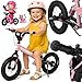Produktbild RENNMEISTER® Laufrad ab 3 Jahren mit Bremse Balance Bike Kinder bis 50kg Lenker & Sattel Höhenverstellbar Lauflernrad Luftreifen Fahrradständer Federung Mädchen Rosa