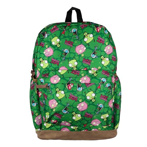 INTIMO Nickelodeon Invader Zim Backpack Piggy GIR and ZIM Allover Design 16 Book Bag with Adjustable Straps