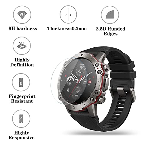 Image of SHUAXI Watch Screen Protector (3+1 Pack) compatible for Amazfit Balance Tempered Glass Film Anti-Scratch High Definition Full Coverage and Silicone Protective Case