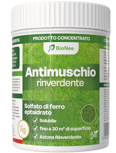 ANTIMUSCHIO RINVERDENTE 1kg – Solfato di Ferro Concentrato – Azione Rapida contro Muschio,...