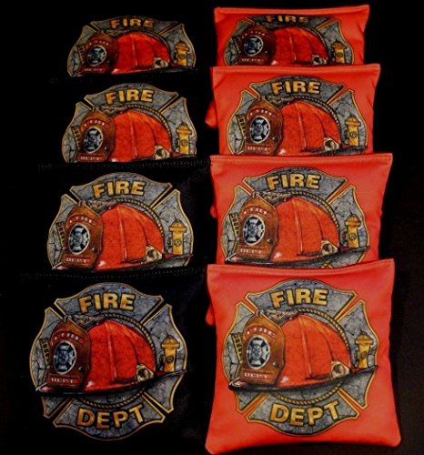 BackYardGamesUSA Firefighter Rescue Maltese Fire Cross Helmets 8 Regulation Cornhole Bean Bags B221
