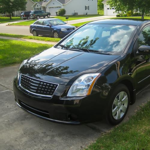 Image of Headlight Assembly for Nissan Sentra 2007 2008 2009 Headlight /Fit 2008 Sentra Sedan 4 Door Headlamp Chrome Housing Amber Reflector Replacement Left and Right Pairs(NO Bulbs)