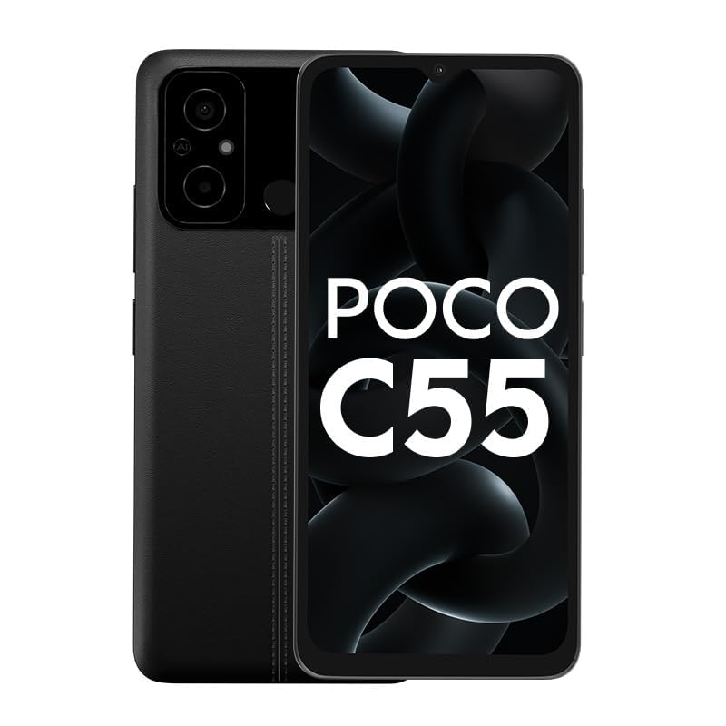 Image of Poco C55 (Power Black, 6GB RAM, 128GB Storage) Without Offer