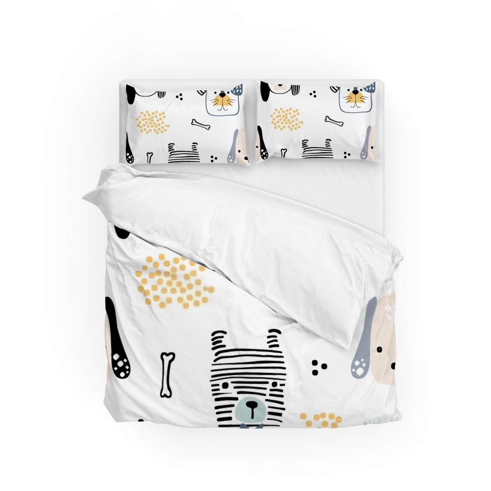 Parure de lit 3 pièces motif chien pour amateurs de douceur