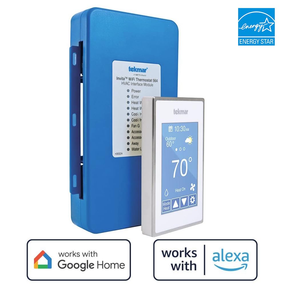 Miniatura 2 de tekmar Invita - Termostato Wi-Fi  2 cables, calor de hasta 2 etapas, enfriamiento de 2 etapas, ventilador y 2 accesorios o hasta 4 etapas de calor,