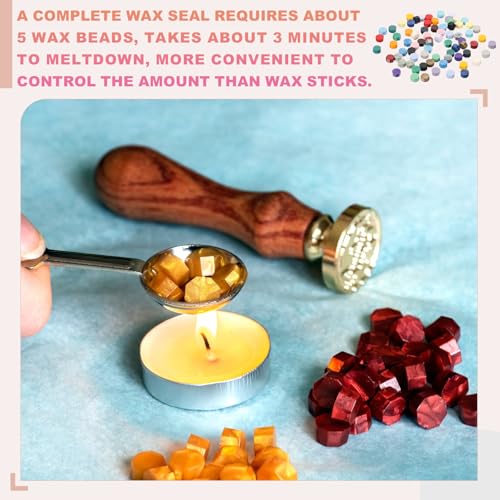 PATIKIL Siegelwachskugeln, 520 Stück Wachs Siegelstempel Briefumschlag Brief Wachs Siegel Perlen Einzelfarbe für Stempelversiegelung und DIY Handwerk, Dunkelrot