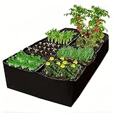 WFIST Fabric Raised Garden Bed with 8 Compartments, 2x4ft Grow Bag, Breathable & Reusable Growing Planter for Vegetables, Herbs, Flowers (2ft x 4ft)