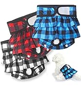 Petbank Female Dog Nappy Dress - 3 Pack Reusable Dog Nappies with Diaper Boost Pads - Leak-proof/...