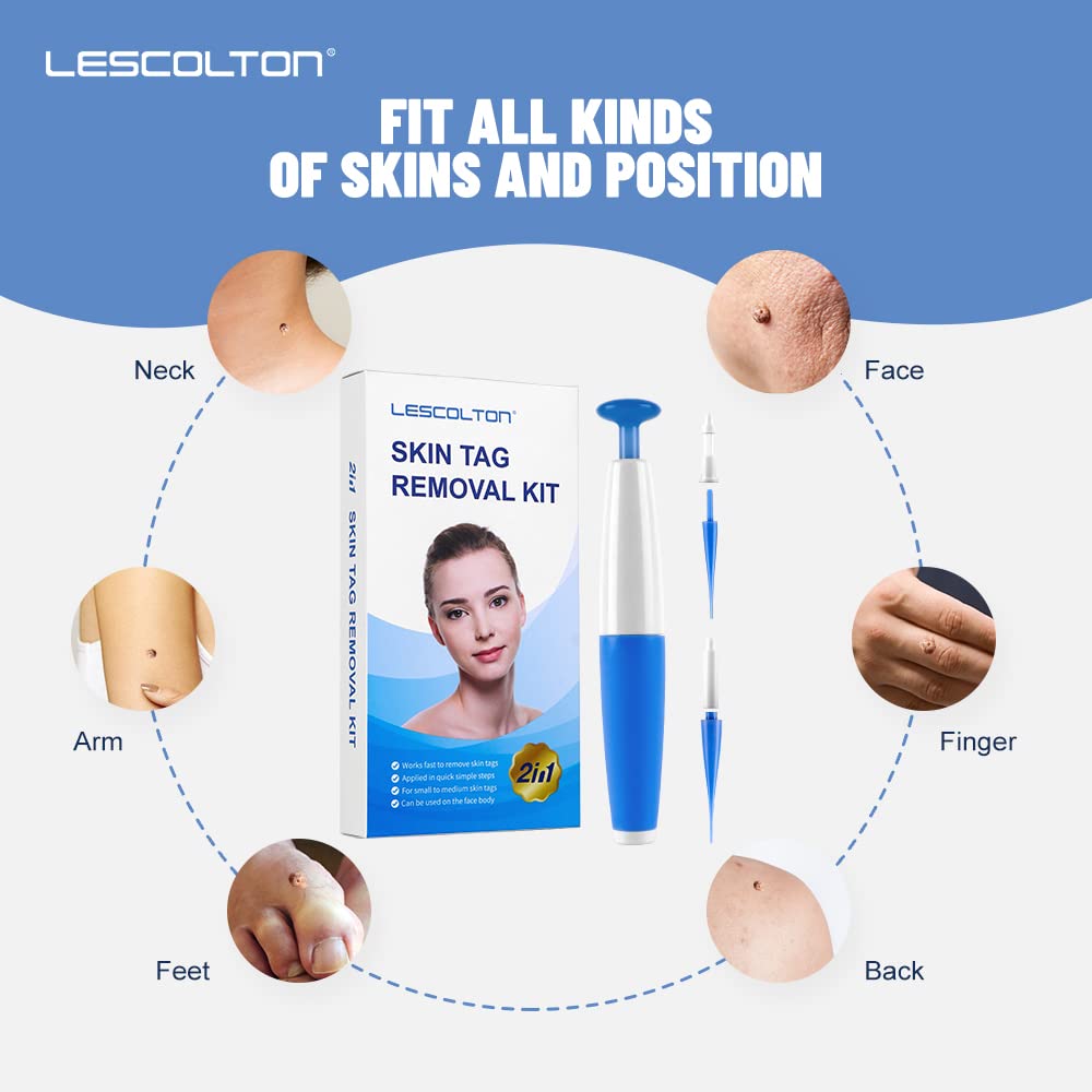 Lescolton 2 in1auto skin tag kit rimozione del kit di rimozione del tag pelle 40 bande 36 patch rimozione tag pelle 1-5 mm