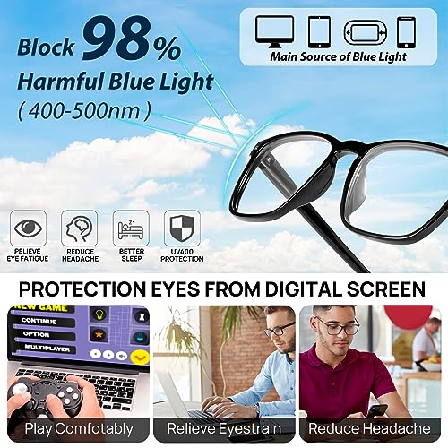 Image of Lightweight Reading Glasses Men Women Square Spring Hinges Readers 1.00 1.25 1.50 1.75 2.00 2.25 2.50 2.75 3.00